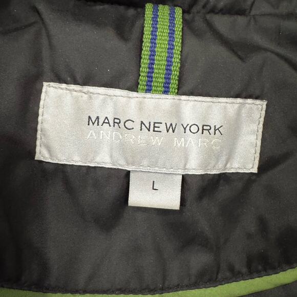 Marc New York Women’s L Black Quilted Puffer Jacket Zip Snap High Collar - Picture 7 of 8